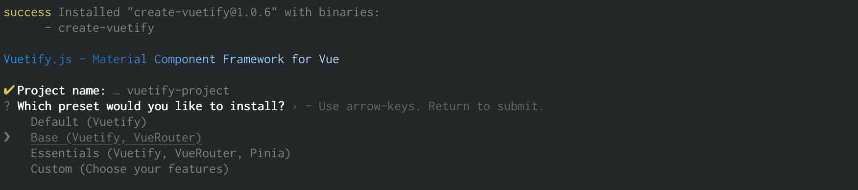 Exploring Vuetify 3: naming our project