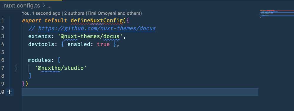 adding Nuxt Studio to the list of modules