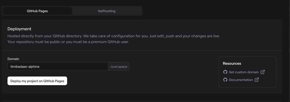 GitHub pages deployment