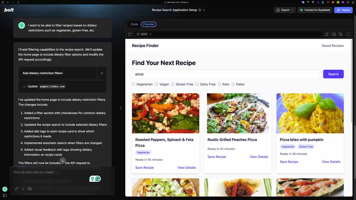 adding a feature to filter recipes based on dietary restrictions