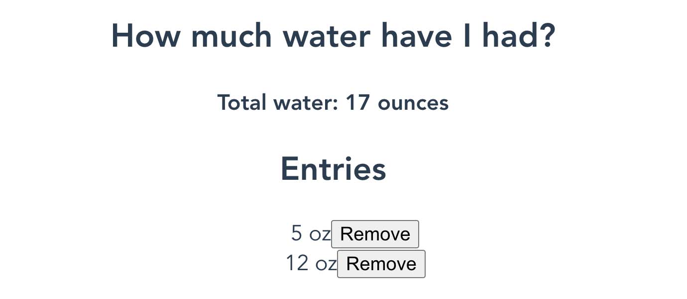 The list of entries and ability to remove it from the list