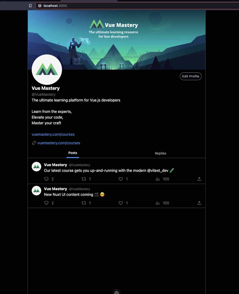 Final version of our X (Twitter) profile UI demo